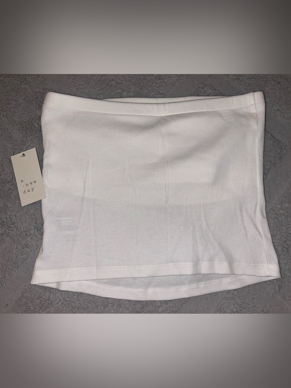 a new day White Ribbed Tube Top Size Medium NWT - Picture 4 of 5